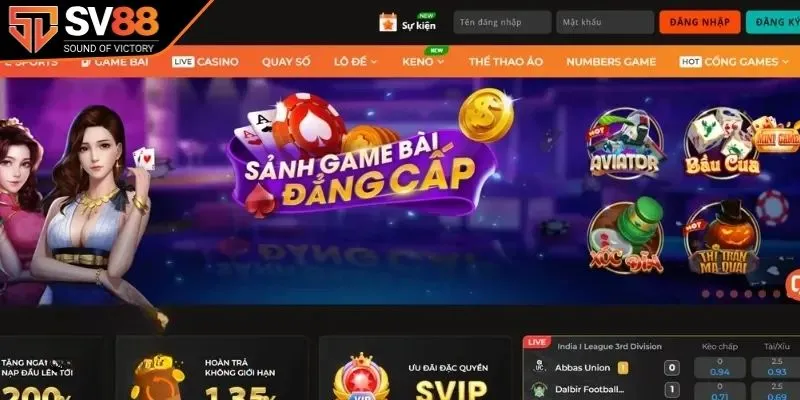 Kho game Casino SV88 đa dạng